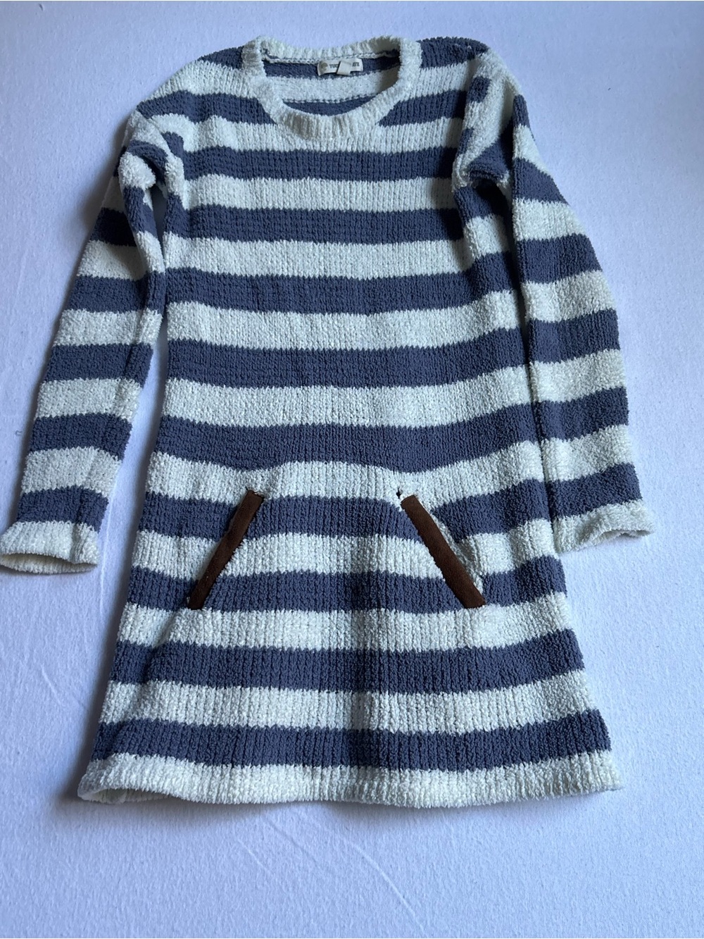 Tucker + Tate Striped Knit Dress in White and Dark Gray